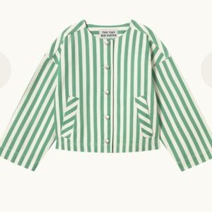 The Tiny Big Sister Berta Striped Denim Jacket 40 NWT